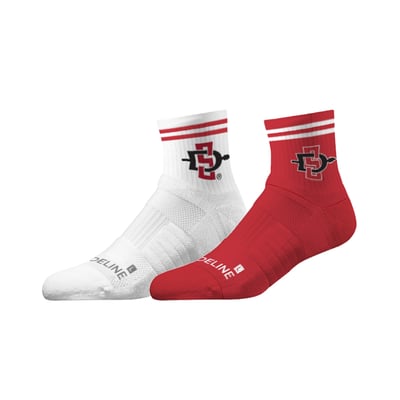 San Diego State Aztecs Strideline Unisex Half Calf Socks Two-Pack Set
