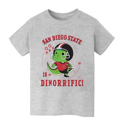 San Diego State Aztecs Vive La Fete Youth Dinorrific T-Shirt - Gray