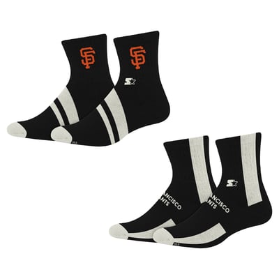 San Francisco 49ers Starter  Summit Stripe 2-Pair Pack Quarter Socks - Black
