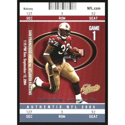 2004 Fleer Authentix Balcony Blue #36 Kevan Barlow