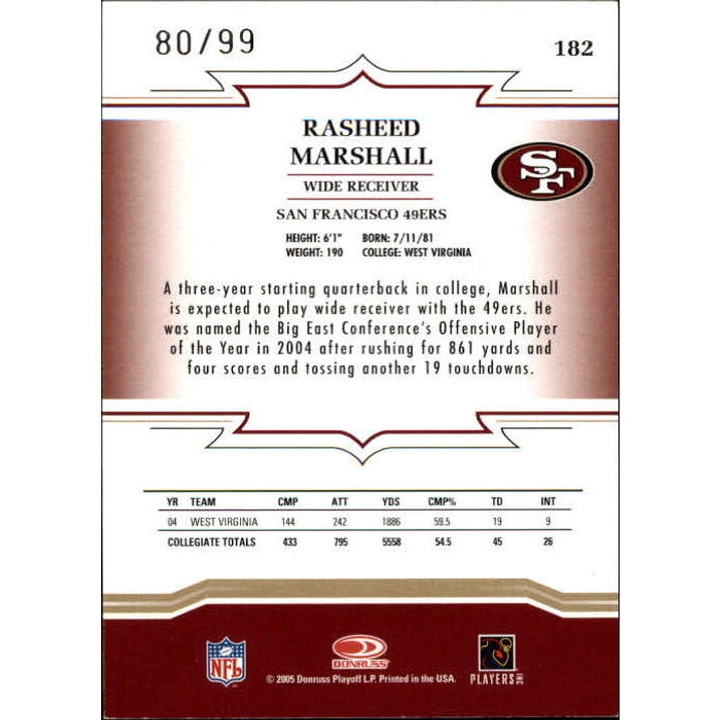 2005 Throwback Threads Silver Holofoil #182 Rasheed Marshall