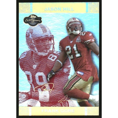 2007 Topps Co-Signers Changing Faces Hologold Red #14B Frank Gore/Jason Hill