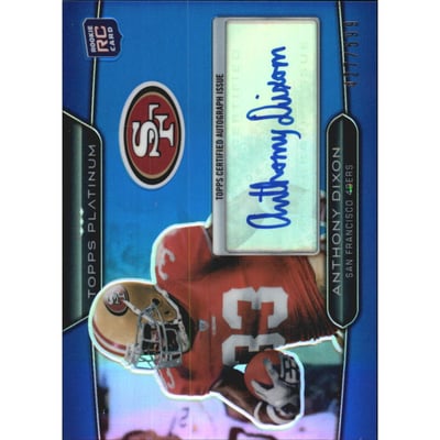 2010 Topps Platinum Rookie Autographs Blue Refractors #29 Anthony Dixon