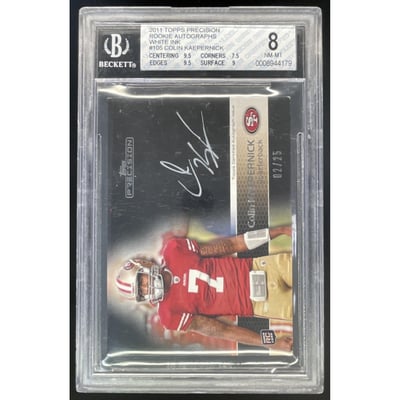 2011 Topps Precision Rookie White Ink #105 Colin Kaepernick RC Auto /25 BGS 8