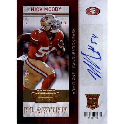 2013 Panini Contenders Playoff Ticket #199A Nick Moody AU