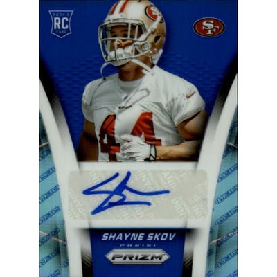 2014 Panini Prizm Rookie Autographs Prizms Blue #ARSS Shayne Skov/75