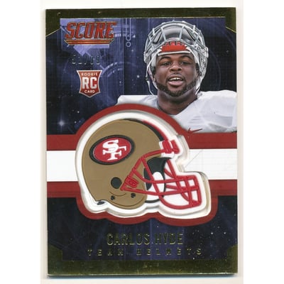 2014 Score Rookie Team Helmets Gold Zone #13 Carlos Hyde