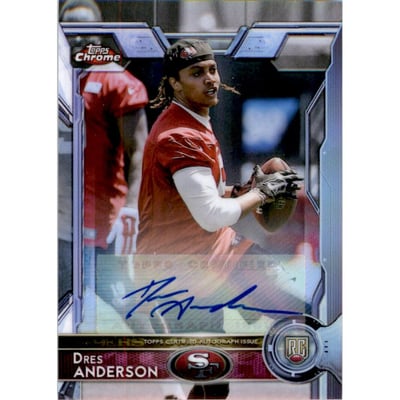 2015 Topps Chrome Rookie Autographs Refractors #169 Dres Anderson