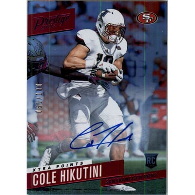 2017 Prestige Rookie Autographs Xtra Points Purple #258 Cole Hikutini