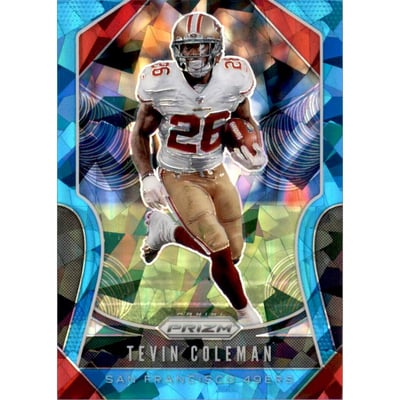 2019 Panini Prizm Prizms Blue Ice #253 Tevin Coleman