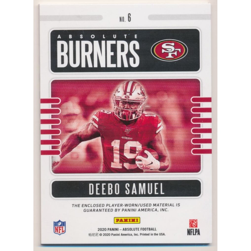 2020 Absolute Absolute Burners Jerseys #6 Deebo Samuel