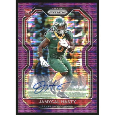 2020 Panini Prizm Rookie Autographs Prizms Purple Pulsar #303 Jamycal Hasty