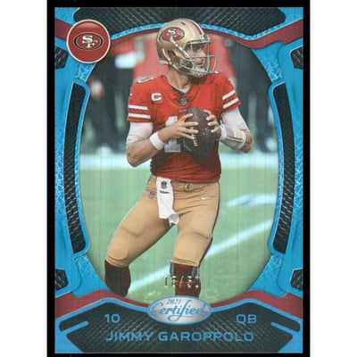 2021 Certified Mirror Teal #96 Jimmy Garoppolo