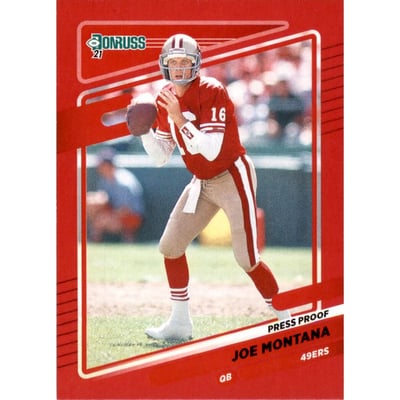 2021 Donruss Press Proof Red #57A Joe Montana