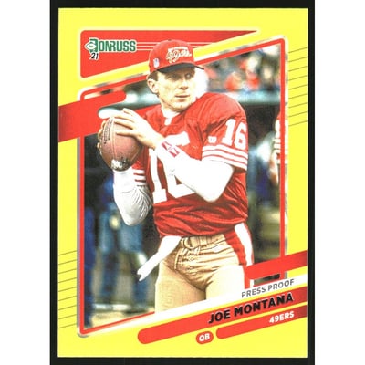 2021 Donruss Press Proof Yellow #57B Joe Montana VAR