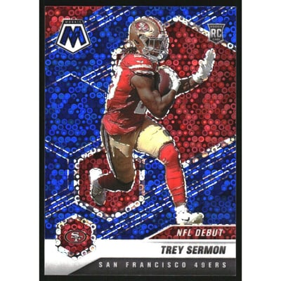 2021 Panini Mosaic Mosaic No Huddle Blue #255 Trey Sermon DEB