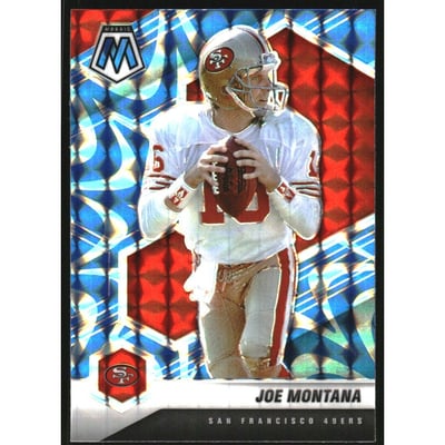 2021 Panini Mosaic Mosaic Reactive Blue #174 Joe Montana