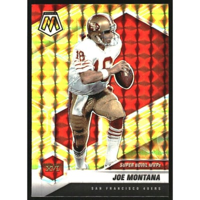 2021 Panini Mosaic Mosaic Reactive Yellow #291 Joe Montana MVP