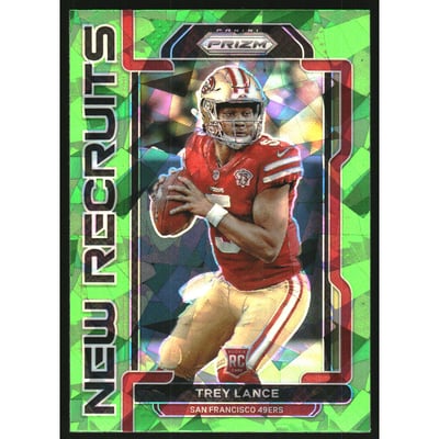 2021 Panini Prizm New Recruits Prizms Green Ice #3 Trey Lance