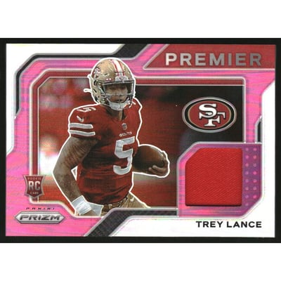 2021 Panini Prizm Premier Jerseys Pink #3 Trey Lance