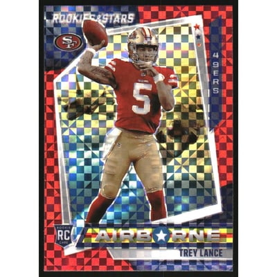 2021 Rookies and Stars Airborne Red Prizm #18 Trey Lance