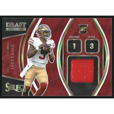 2021 Select Draft Selections Memorabilia Prizm Red #3 Trey Lance