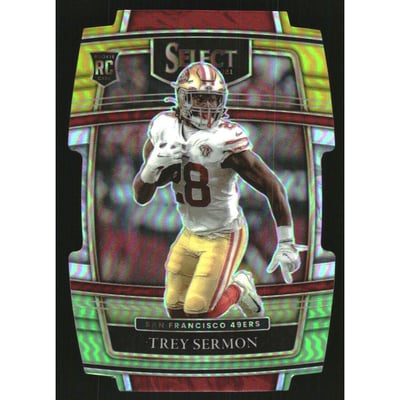 2021 Select Prizm Green and Yellow Die Cut #68 Trey Sermon