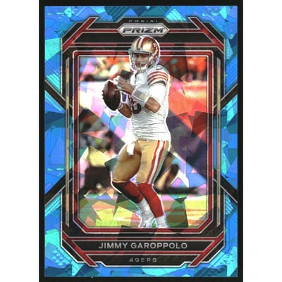 2022 Panini Prizm Prizms Blue Ice #268 Jimmy Garoppolo