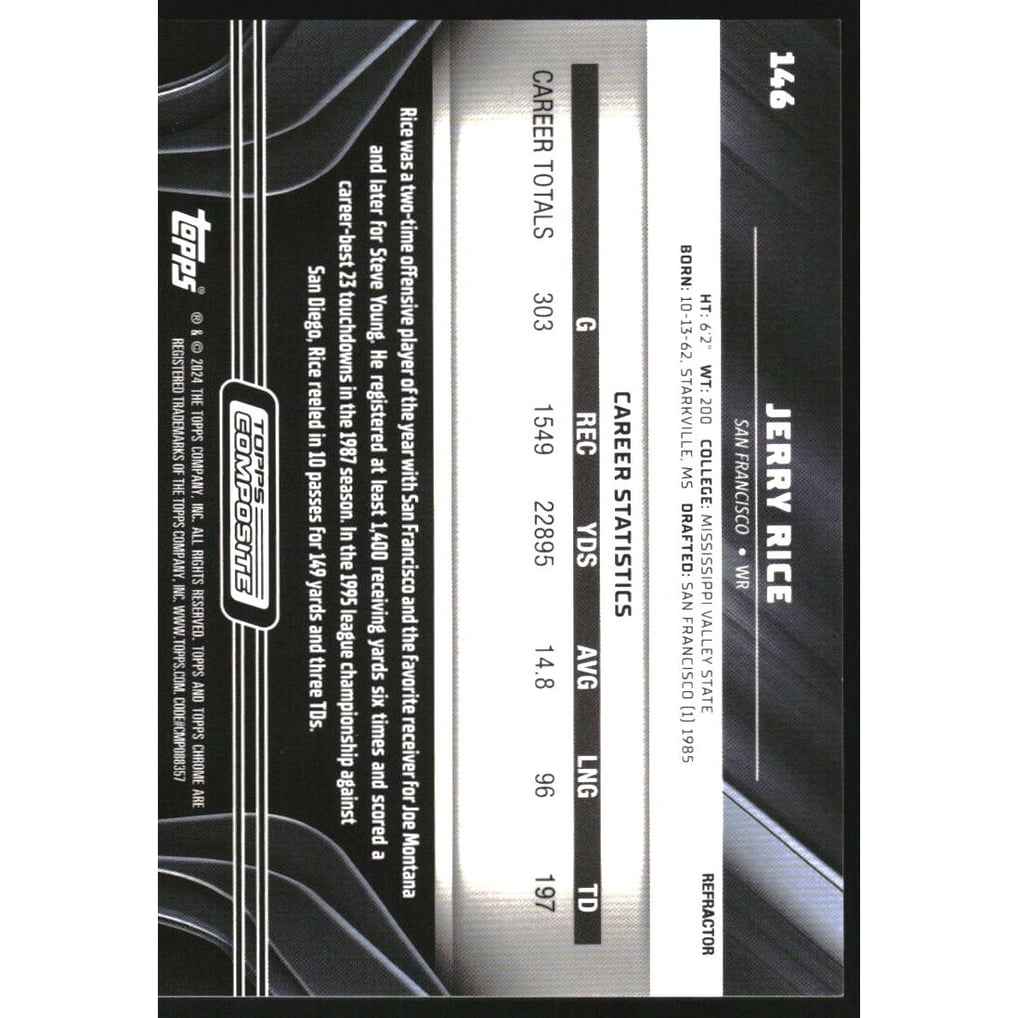 2023 Topps Composite Chrome Black Refractors #146 Jerry Rice