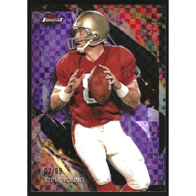2024 Finest Purple Checkerboard Refractors #149 Steve Young