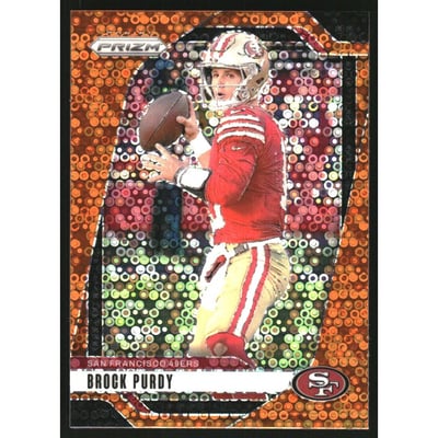 2024 Panini Prizm Prizms Orange Disco #249 Brock Purdy