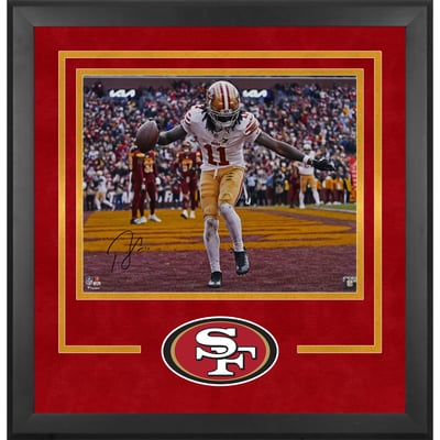 Brandon Aiyuk San Francisco 49ers Autographed Fanatics Authentic Deluxe Framed 16" x 20" Touchdown Celebration Photograph 