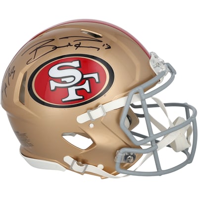 Brock Purdy & Christian McCaffrey San Francisco 49ers Autographed Fanatics Authentic Riddell Speed Authentic Helmet