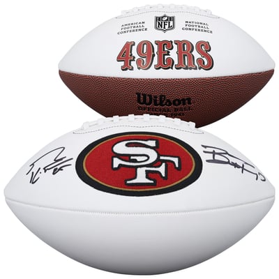 Brock Purdy & George Kittle San Francisco 49ers Autographed Fanatics Authentic Wilson White Panel Football 