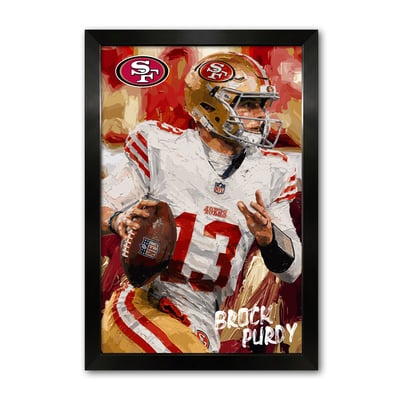 Brock Purdy San Francisco 49ers 14" x 20" Framed Football Player Action Portrait – Artist Series Print