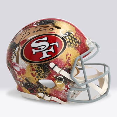 Brock Purdy San Francisco 49ers Autographed Fanatics Authentic Riddell Speed Authentic Helmet - Art by Nel Shaffer - WN55916528