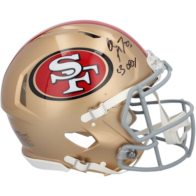 Christian McCaffrey San Francisco 49ers Fanatics Authentic 2023 NFL Offensive Player of the Year Riddell Speed Authentic Helmet with "2023 NFL OPOY" Inscription