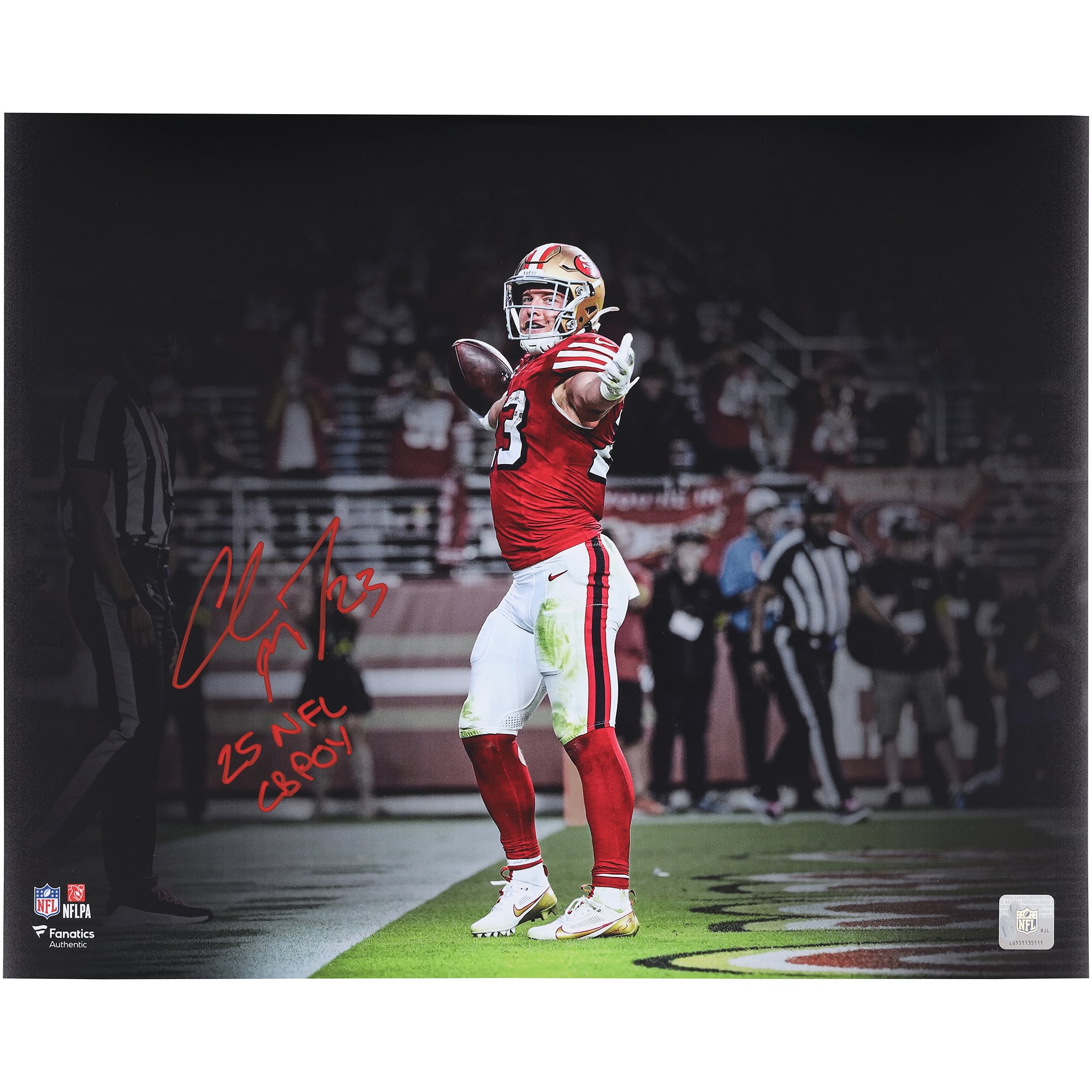 Christian McCaffrey San Francisco 49ers Autographed 16