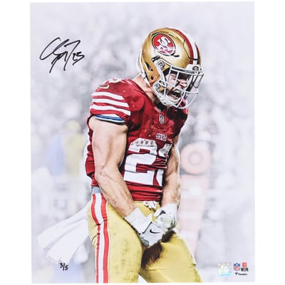 Christian McCaffrey San Francisco 49ers Autographed Fanatics Authentic 16" x 20" Unleashed White Spotlight Photograph - Limited Edition of 5