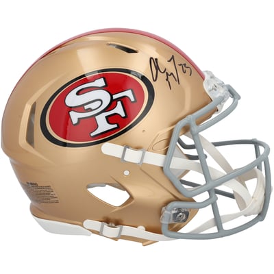 Christian McCaffrey San Francisco 49ers Autographed Fanatics Authentic Riddell 80th Anniversary Speed Authentic Helmet 