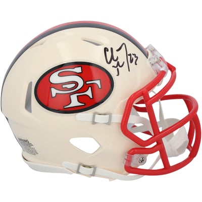 Christian McCaffrey San Francisco 49ers Autographed Fanatics Authentic Riddell Retro Speed Mini Helmet