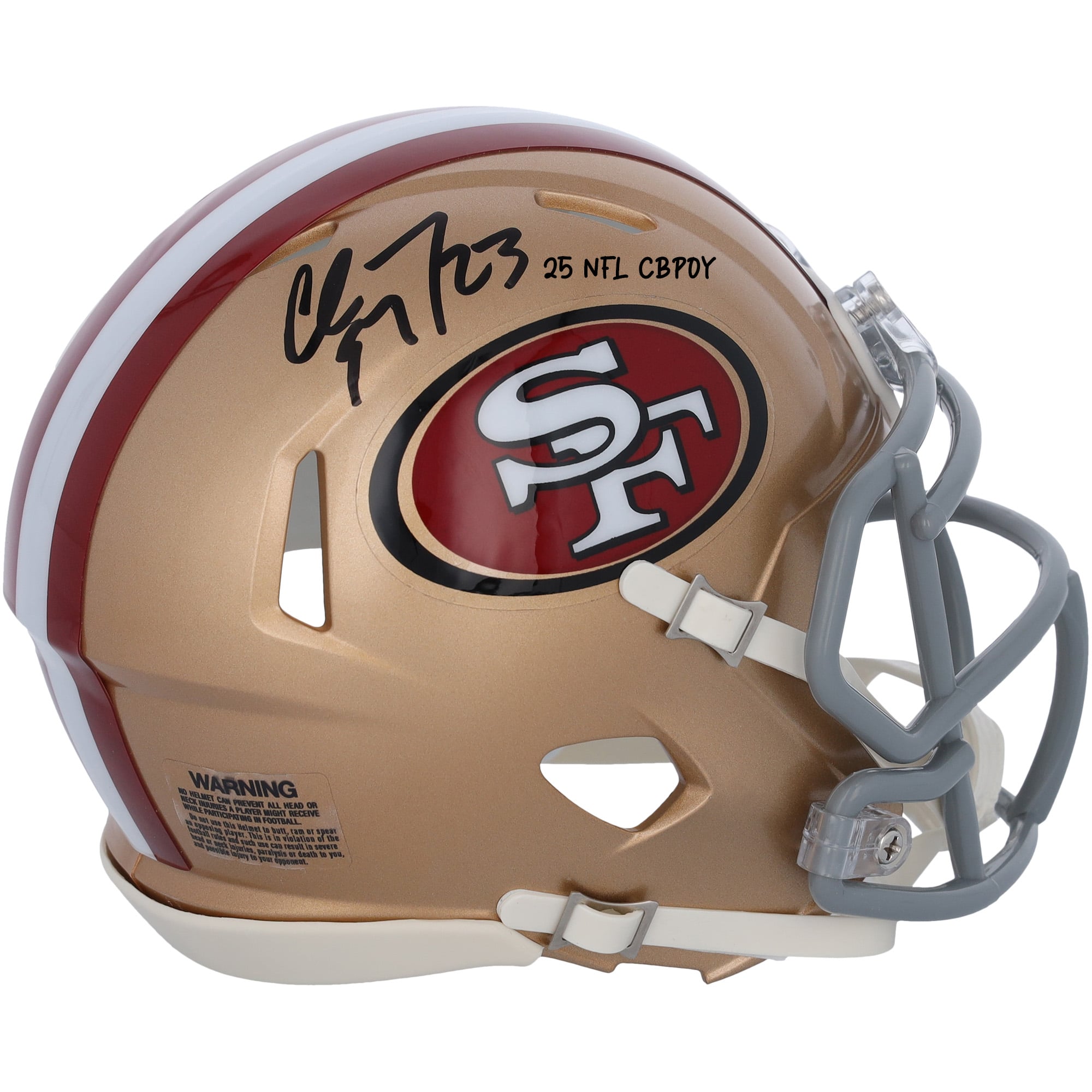 Christian McCaffrey San Francisco 49ers Autographed Riddell Speed Mini ...