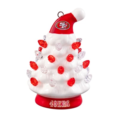 Evergreen Enterprises San Francisco 49ers 2-Pack 4" White LED Ceramic Christmas Trees Set
