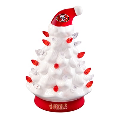 Evergreen Enterprises San Francisco 49ers 8" White LED Ceramic Christmas Tree
