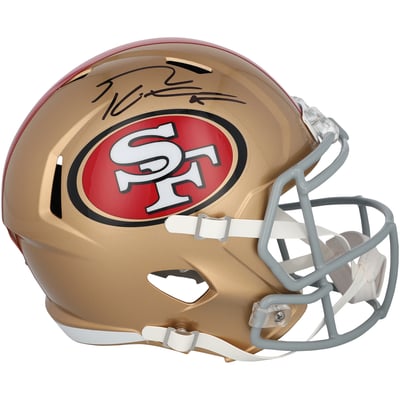 George Kittle San Francisco 49ers Autographed Fanatics Authentic Riddell 80th Anniversary Speed Replica Helmet 