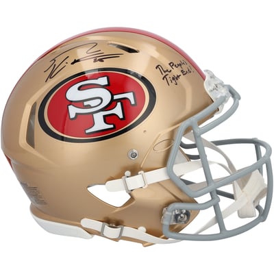 George Kittle San Francisco 49ers Autographed Fanatics Authentic Riddell Speed Authentic Helmet with "The People"s Tight End" Inscription 