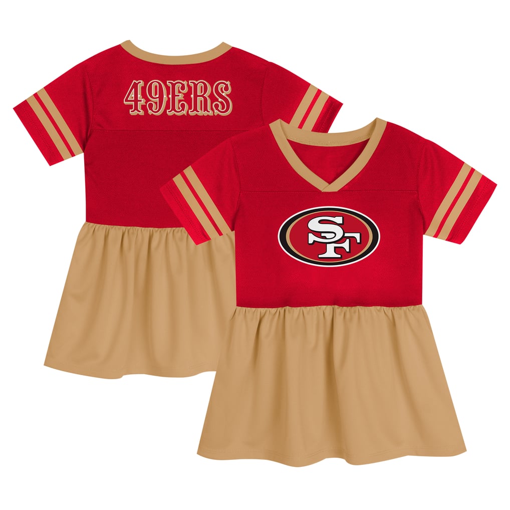 san francisco 49ers jersey dress Girls Toddler Scarlet Stadium Lights Fashion V NECK FLUTTER SLEEVE MAXI DRESS