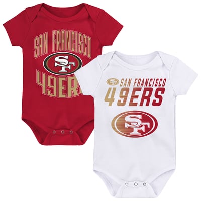 San Francisco 49ers Outerstuff Infant Snuggle Blitz 2-Pack Bodysuit Set - Scarlet/White