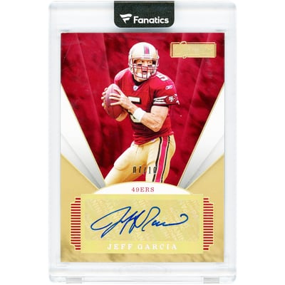 Jeff Garcia San Francisco 49ers Autographed 2020 Panini Chronicles Signature Series Gold #SS-JG #7/10 Card