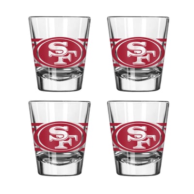 San Francisco 49ers Logo Brands Four-Piece Stripe Shot Glass Set
